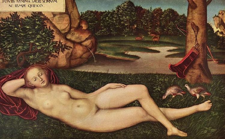 Lucas  Cranach Ruhende Quellnymphe oil painting image